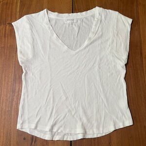 Dear John Denim White Crop Relaxed T-Shirt Capped Sleeves
